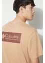 Pamučna majica Columbia North Cascades boja: bež, s tiskom