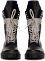 Kožne gležnjače Rick Owens x Dr. Martens 1918 Calf Length Boot za žene, boja: crna, ravni potplat, DW01D7808