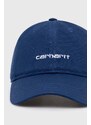 Pamučna kapa sa šiltom Carhartt WIP Canvas Script Cap boja: tamno plava, s aplikacijom, I028876.22TXX