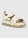 Kožne sandale UGG Goldenstar za žene, boja: bež, s platformom, 1156431
