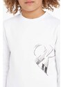 Dječja dukserica Calvin Klein Jeans boja: bijela, s tiskom