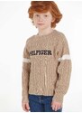 Dječji džemper Tommy Hilfiger boja: bež, lagani