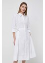 Pamučna haljina Karl Lagerfeld boja: bijela, mini, širi se prema dolje