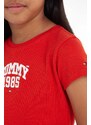 Dječja majica kratkih rukava Tommy Hilfiger boja: crvena