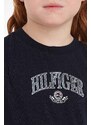 Dječja pamučna majica kratkih rukava Tommy Hilfiger boja: crna