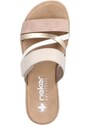 Rieker Natikače s potpeticom nude / ecru/prljavo bijela / zlatna / bijela