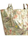 Luksuzna Talijanska torba od prave kože VERA ITALY "Cubba", boja zlatni, 32x42cm