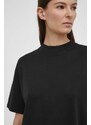 Pamučna majica Theory za žene, boja: crna