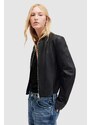 Kožna jakna AllSaints SADLER JACKET za žene, boja: crna, za prijelazno razdoblje, WL508Z