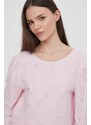 Lanena bluza Pepe Jeans boja: ružičasta, bez uzorka
