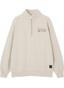 Pull&Bear Sweater majica ecru/prljavo bijela / smeđa