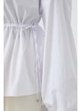 Pamučna majica Pinko za žene, boja: bijela, bez uzorka, 103733 A1XQ