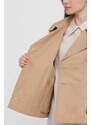 Pamučna jakna Lauren Ralph Lauren boja: bež, za prijelazno razdoblje