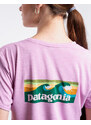 Patagonia W's Cap Cool Daily Graphic Shirt - Waters Boardshort Logo: Milkweed Mauve X-Dye