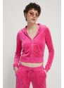 Dukserica Juicy Couture za žene, boja: ružičasta, s kapuljačom, s aplikacijom