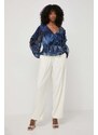 Bluza Guess SASKIKA za žene, boja: tamno plava, s uzorkom, W4GH82 WCWF2