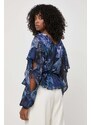 Bluza Guess SASKIKA za žene, boja: tamno plava, s uzorkom, W4GH82 WCWF2