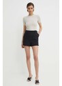 Pamučne kratke hlače Calvin Klein Jeans boja: crna, bez uzorka, visoki struk