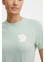 Majica kratkih rukava Fjallraven Fox Boxy Logo za žene, boja: zelena, F87153