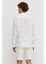 Lanena košulja Theory boja: bijela, regular, s klasičnim ovratnikom