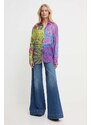 Košulja Versace Jeans Couture za žene, relaxed, s klasičnim ovratnikom, 76HAL2B2 NS398