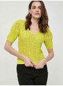 Pamučni pulover Morgan boja: zelena