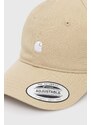 Pamučna kapa sa šiltom Carhartt WIP Madison Logo Cap boja: bež, bez uzorka, I023750.25EXX
