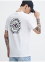 Pamučna majica Billabong za muškarce, boja: bijela, s tiskom, ABYZT02264