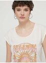 Majica kratkih rukava Billabong za žene, boja: bež, EBJZT00241
