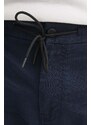 Lanene hlače Boss Orange boja: tamno plava, uski kroj, 50510867
