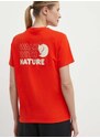 Majica kratkih rukava Fjallraven Walk With Nature za žene, boja: narančasta, F14600171