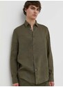 Lanena košulja Drykorn RAMIS boja: zelena, relaxed, s klasičnim ovratnikom, 126004 47350
