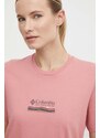 Pamučna majica Columbia Boundless Beauty za žene, boja: ružičasta, 2036581