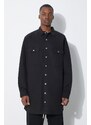 Pamučna košulja Rick Owens Jumbo za muškarce, boja: crna, relaxed, s klasičnim ovratnikom, DU01D1297.P.09