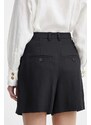 Lanene kratke hlače Drykorn COURT boja: crna, bez uzorka, visoki struk, 126065 80715