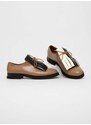 Kožne cipele Camper TWS za žene, boja: smeđa, ravni potplat, K201454.007