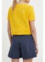 Kratke outdoor hlače Fjallraven High Coast boja: tamno plava, bez uzorka, visoki struk, F87034