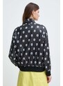 Bomber jakna Karl Lagerfeld x Darcel Disappoints za žene, boja: crna, za prijelazno razdoblje, oversize