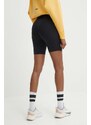 Kratke hlače Hummel za žene, boja: crna, s tiskom, visoki struk