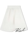 Dječja suknja Karl Lagerfeld boja: bijela, midi, širi se prema dolje