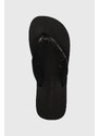 Japanke Calvin Klein Jeans BEACH SANDAL FLATFORM PADDED NY za žene, boja: crna, ravni potplat, YW0YW01400