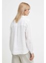 Lanena košulja Sisley boja: bež, relaxed, s klasičnim ovratnikom