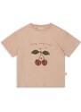Majica kratkih rukava s dodatkom lana Konges Sløjd boja: ružičasta
