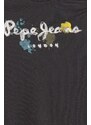 Dječja pamučna majica kratkih rukava Pepe Jeans REDELL boja: siva, s tiskom