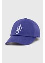 Pamučna kapa sa šiltom JW Anderson Baseball Cap boja: ljubičasta, s aplikacijom, AC0198.FA0349.830