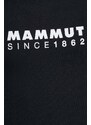 Dukserica Mammut boja: crna, s kapuljačom, s tiskom