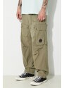 Pamučne hlače C.P. Company Rip-Stop Loose Cargo boja: zelena, ravni kroj, 16CMPA174A006272G