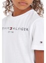 Dječja pamučna majica kratkih rukava Tommy Hilfiger boja: bijela