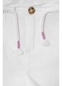 Dječje lanene kratke hlače United Colors of Benetton boja: bijela, bez uzorka, podesivi struk