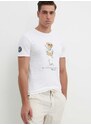 Pamučna majica Polo Ralph Lauren za muškarce, boja: bijela, s tiskom, 710939647